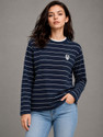 ROYAL ICEBERG Women Full Sleeve Striped Sweatshirt