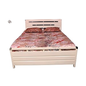 brozen metal queen size bed with storage  heavy duty double bed with hydraulic storage  wrought iron bed with headboard amp footboard  ivory amp coffee brown  queen size cot 75 x 60