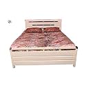 Brozen Metal Single Size Bed with Storage | Heavy Duty Single Bed with Hydraulic Storage | Wrought Iron Cot with Headboard &amp; Footboard | Ivory | Single Size Cot (75 x 48)