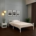 Nivo Metal Queen Size Bed Without Storage | Wrought Iron Double Bed with Headboard &amp; Footboard | Sturdy Powder Coated Platform Bed Queen Size Cot for Bedroom Living Room Ivory (75x60)