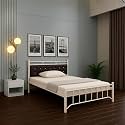 Zuno Metal Queen Size Bed Without Storage | Wrought Iron Double Bed with Headboard &amp; Footboard | Sturdy Powder Coated Platform Bed Queen Size Cot for Bedroom Living Room Ivory (75x60)