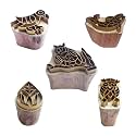 Royal Kraft Animal Brass Wooden Printing Stamps (Set of 5) - DIY Clay, Pottery Blocks BHtag0026