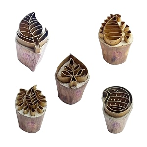 royal kraft paisley brass wooden printing stamps set of 5 - diy clay pottery blocks bhtag0011