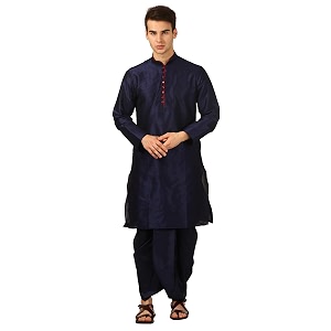 Royal Kurta Mens Cotton Silk Dhoti Kurta