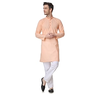 Royal Kurta Mens Cotton Lucknowi Chikan Kurta