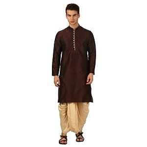 Royal Kurta Mens Cotton Silk Dhoti Kurta