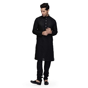 Royal Kurta Mens Cotton Lucknowi Chikan Kurta