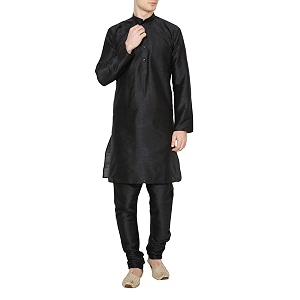 Royal Kurta Mens Cotton Silk Plain Solid