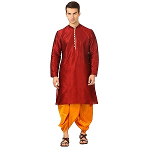 Royal Kurta Mens Cotton Silk Dhoti Kurta