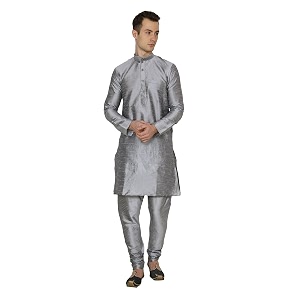 Royal Kurta Mens Cotton Silk Plain Solid