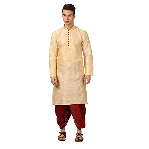Royal Kurta Mens Cotton Silk Dhoti Kurta