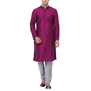 Royal Kurta Mens Cotton Silk Plain Solid