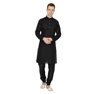 Royal Kurta Mens Lucknowi Chikan Embroidered 100