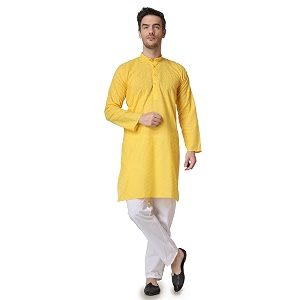 Royal Kurta Mens Lucknowi Chikan Embroidered 100