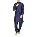 Royal Kurta Men39s Navy Blue Silk Blend