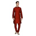 Royal Kurta Men39s Red Silk Blend Kurta