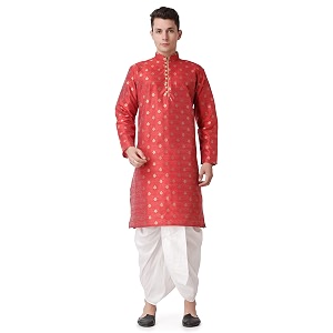 Royal Kurta Mens Silk Blend Printed Kurta