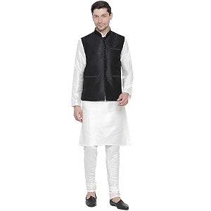 royal kurta men39s silk blend kurta pyjama with stylish nehru jacketwaistcoat