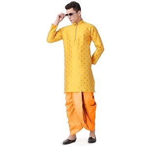 Royal Kurta Mens Silk Blend Printed Kurta