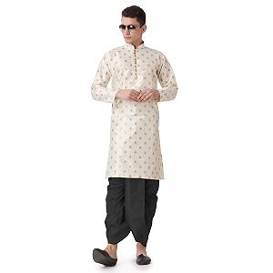 Royal Kurta Mens Silk Blend Printed Kurta