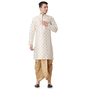 Royal Kurta Mens Silk Blend Printed Kurta