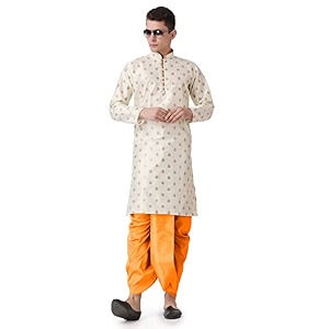 Royal Kurta Mens Silk Blend Printed Kurta