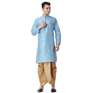 Royal Kurta Mens Silk Blend Printed Kurta