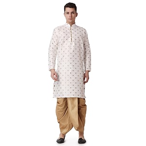 Royal Kurta Mens Silk Blend Printed Kurta