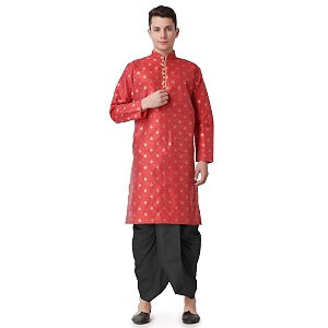 Royal Kurta Mens Silk Blend Printed Kurta
