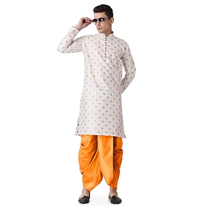 Royal Kurta Mens Silk Blend Printed Kurta