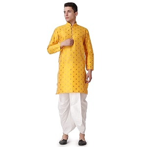 Royal Kurta Mens Silk Blend Printed Kurta