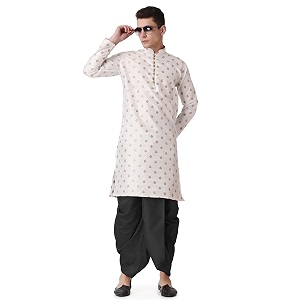 Royal Kurta Mens Silk Blend Printed Kurta
