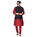 Royal Kurta Men's Silk Blend Kurta Pyjama with Stylish Nehru Jacket/Waistcoat