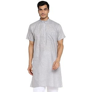 Royal Kurta Mens Linen Half Sleeved Long
