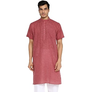 Royal Kurta Mens Linen Half Sleeved Long