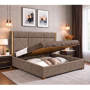 Royal Modern Upholstered King Size Bed with