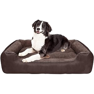 royal pets cart dog bed amp cat bed brown furr color anti-skid bottom amp machine washablereversible-small