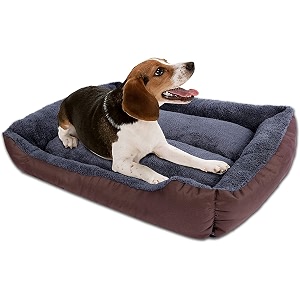 royal pets cart washable dog bed xl size  soft pet bed for dogs fiber cushion grey amp brown 76l x 61w x 22h cm