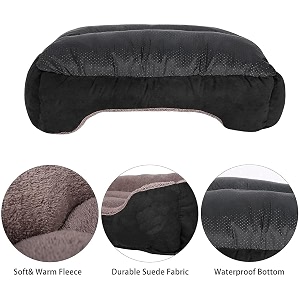 royal pets cart washable dog bed small size  soft pet bed for dogs fiber cushion black amp brown 48l x 40w x 22h cm