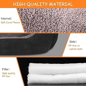 royal pets cart washable dog bed medium size  soft pet bed for dogs fiber cushion black amp brown 55l x 46w x 22h cm