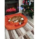 Royal Pets Cart Dog Polyester Bed &amp; Cat Bed Orange Color Anti-Skid Bottom &amp; Machine Washable(Reversible)- XL (Size-76x61x22 CM's)