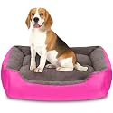 Royal Pets Cart Washable Dog Bed XL Size – Soft Pet Bed for Dogs, Fiber Cushion, Pink &amp; Brown, (76L x 61W x 22H cm)