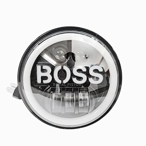 royal piston 57534 hjg led headlight  boss drl with brilliant whiteamber yellow light latest 2024 creeosram led plug amp play  compatible with bajaj avenger rx-100 rx-135 harley davidson