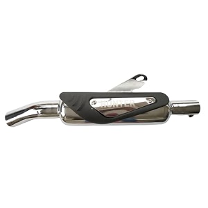 royal piston indori exhaust with authentic dug -dug sound stainless steel  chrome silencer preserve the classic hunter 350 sound