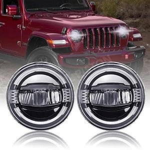 royal piston smart led 734 diamond-cut headlight  75-110w latest 2023 cree led h4 plug amp play compatible with royal enfield thar gypsy hawk eye 2pc