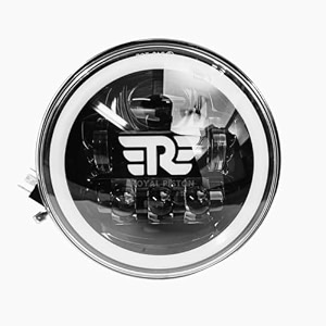 royal piston smart led 734 diamond-cut headlight  75-110w latest 2023 cree led h4 plug amp play compatible with royal enfield thar gypsy rp minus