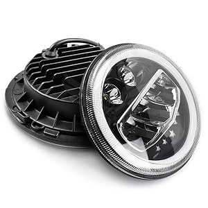 smart led 734 diamond-cut headlight  75-110w latest 2023 cree led h4 plug amp play compatible with royal enfield thar gypsy desert minus