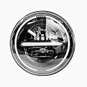 Smart LED 7" Diamond-Cut Headlight | 75-110W Latest 2023 CREE LED H4 Plug &amp; Play Compatible With Royal Enfield, Thar, Gypsy (Boss Headlight)