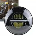 Smart LED 7" Diamond-Cut Headlight | 75-110W Latest 2023 CREE LED H4 Plug &amp; Play Compatible With Royal Enfield, Thar, Gypsy (Desert Minus)
