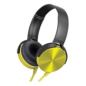 mdr-xb450 wired extra bass on-ear headphones with tangle free cable 35mm jack headset with mic for phone calls yellow